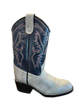 Cowboy Boots Laredo Youth Kids Western Grey Blue Size 9 1/2 MB13